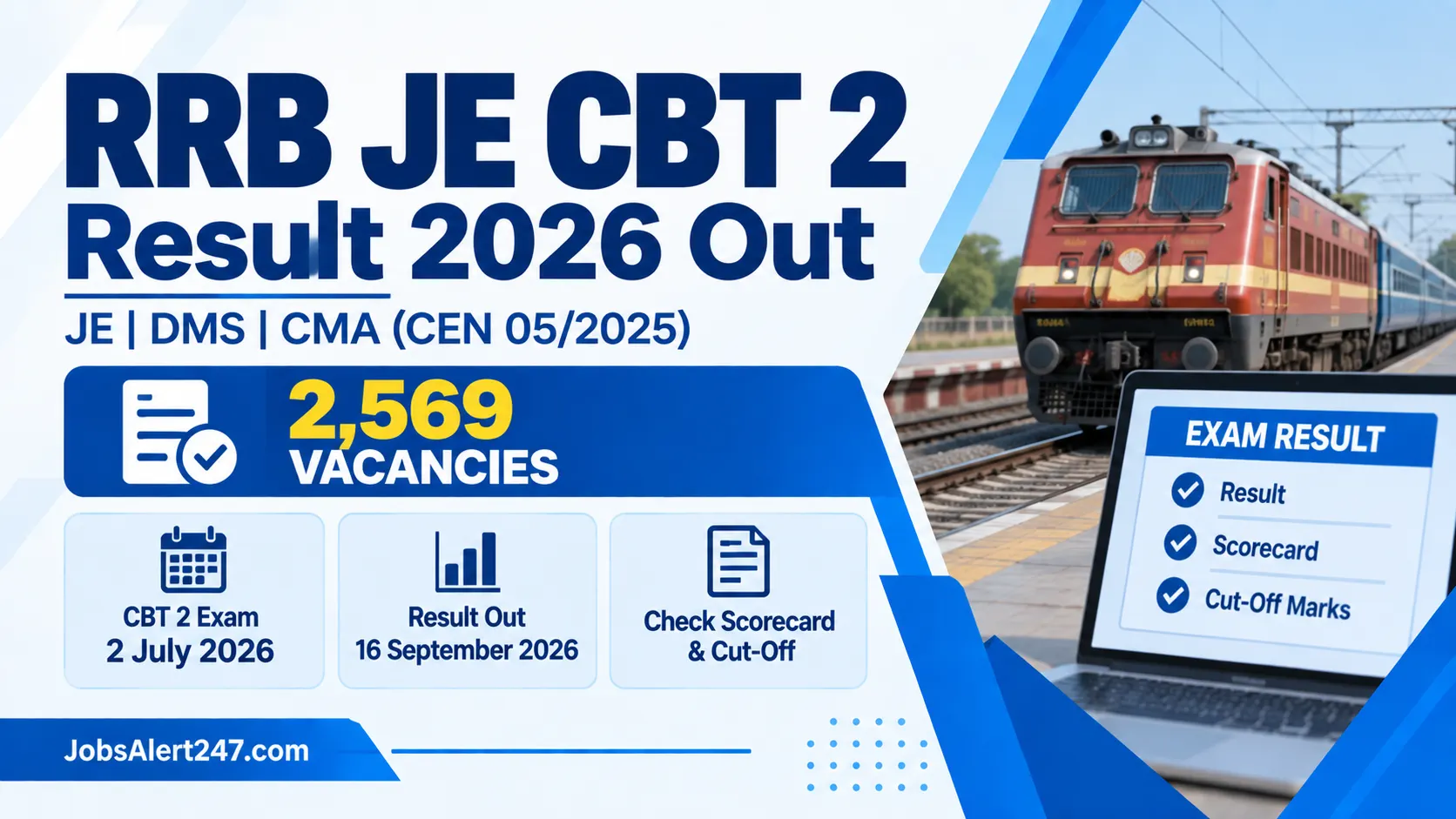 RRB JE CBT 2 Result 2026 Blogpost Featured Image